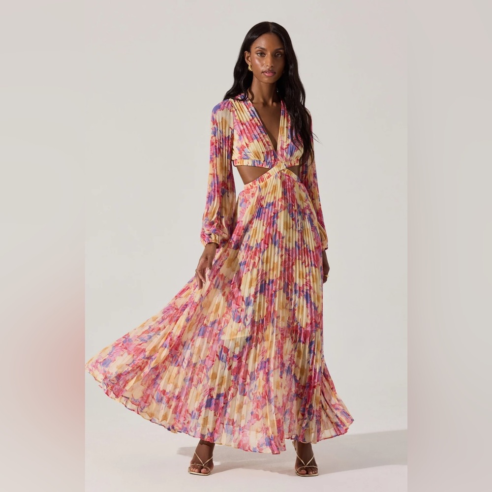Astr the label Revery Floral Long Sleeve Maxi Dress XS